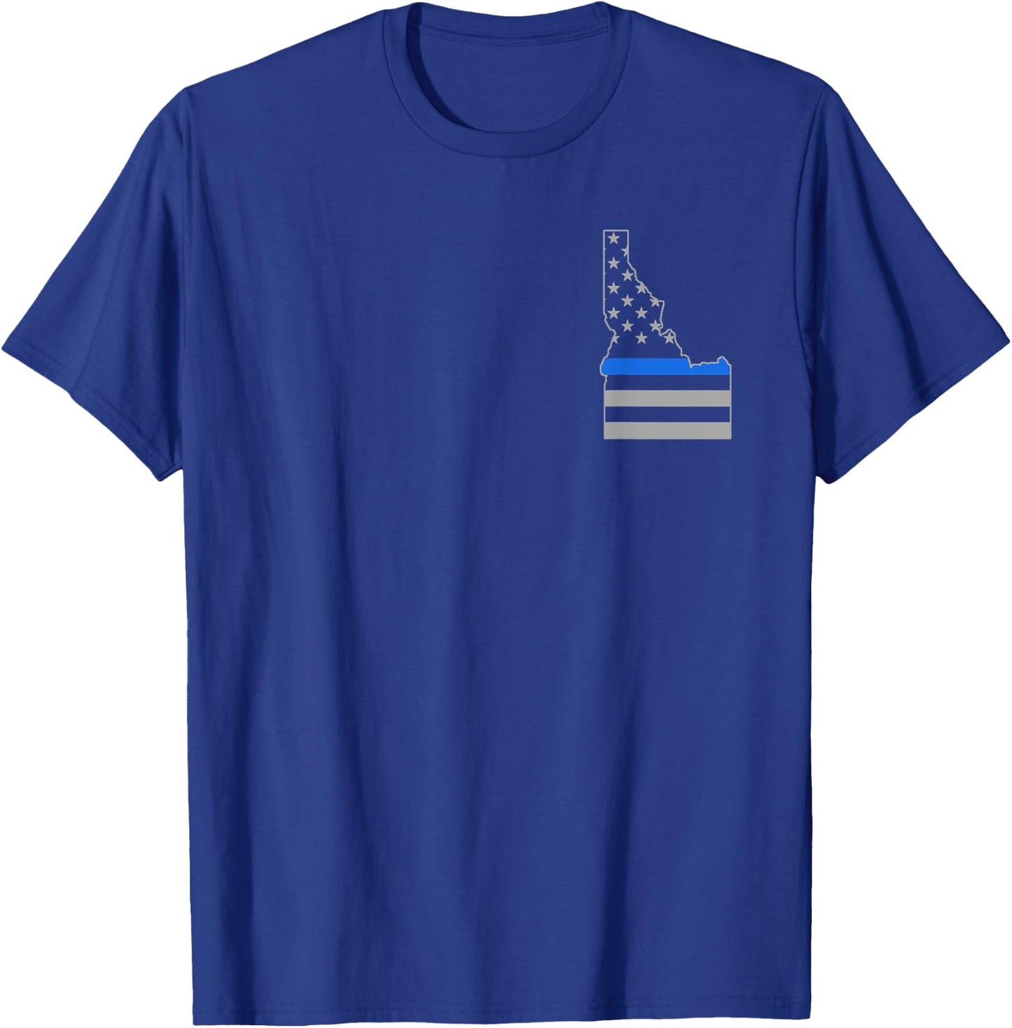 Idaho US Thin Blue Line Flag Police Officer Cop T-Shirt - T-Shirt | Royal