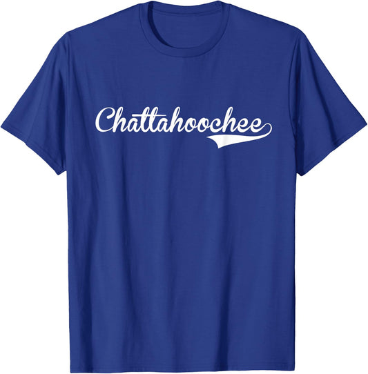 CHATTAHOOCHEE Baseball Vintage Retro Font T-Shirt - T-Shirt | Royal