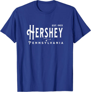Vintage Pennsylvania Souvenir Visit Hershey Pa , Small, Black T-Shirt - T-Shirt | Royal