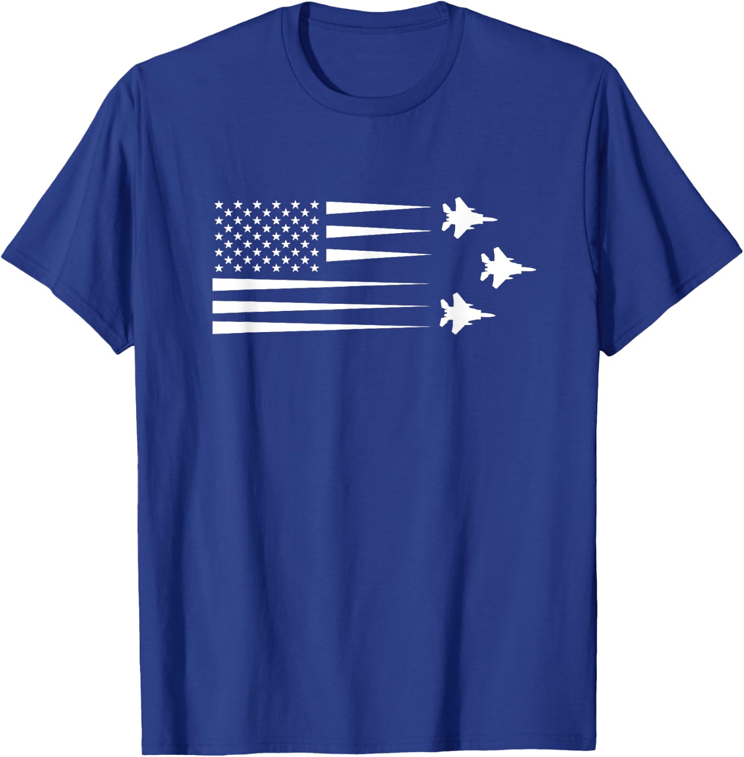 F-15 Eagle US American Flag T-Shirt - T-Shirt | Royal