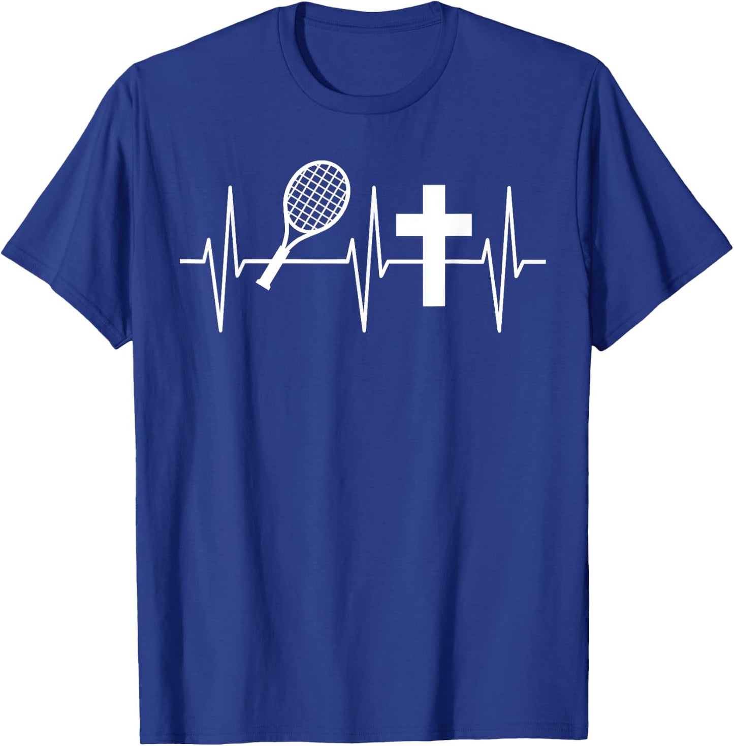 Christian Tennis Shirt Religious Jesus Tennis Player T-Shirt - T-Shirt | Royal