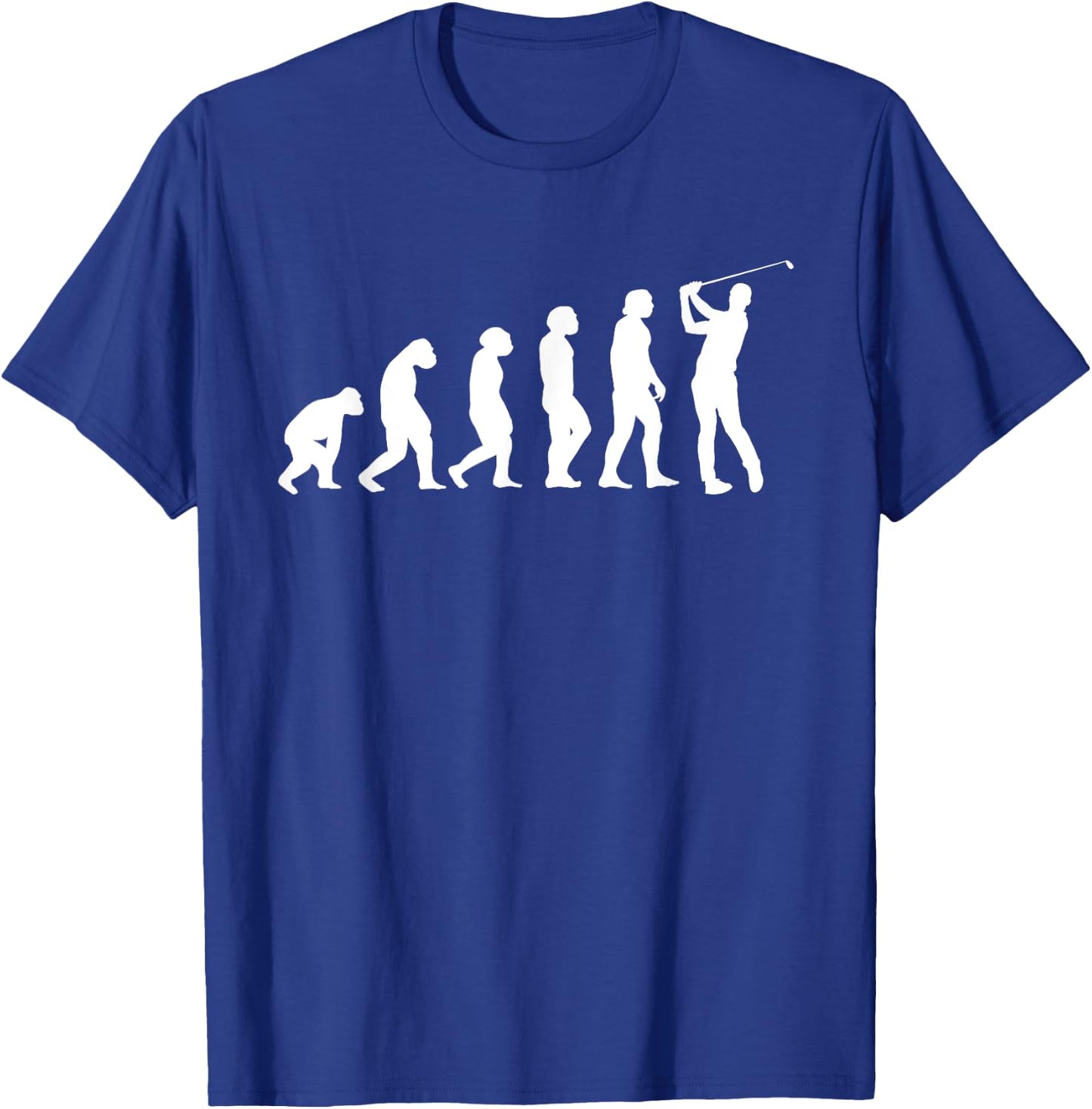 Golf Evolution Man Monkey Ape Golfer Golf Lover Player T-Shirt - T-Shirt | Royal