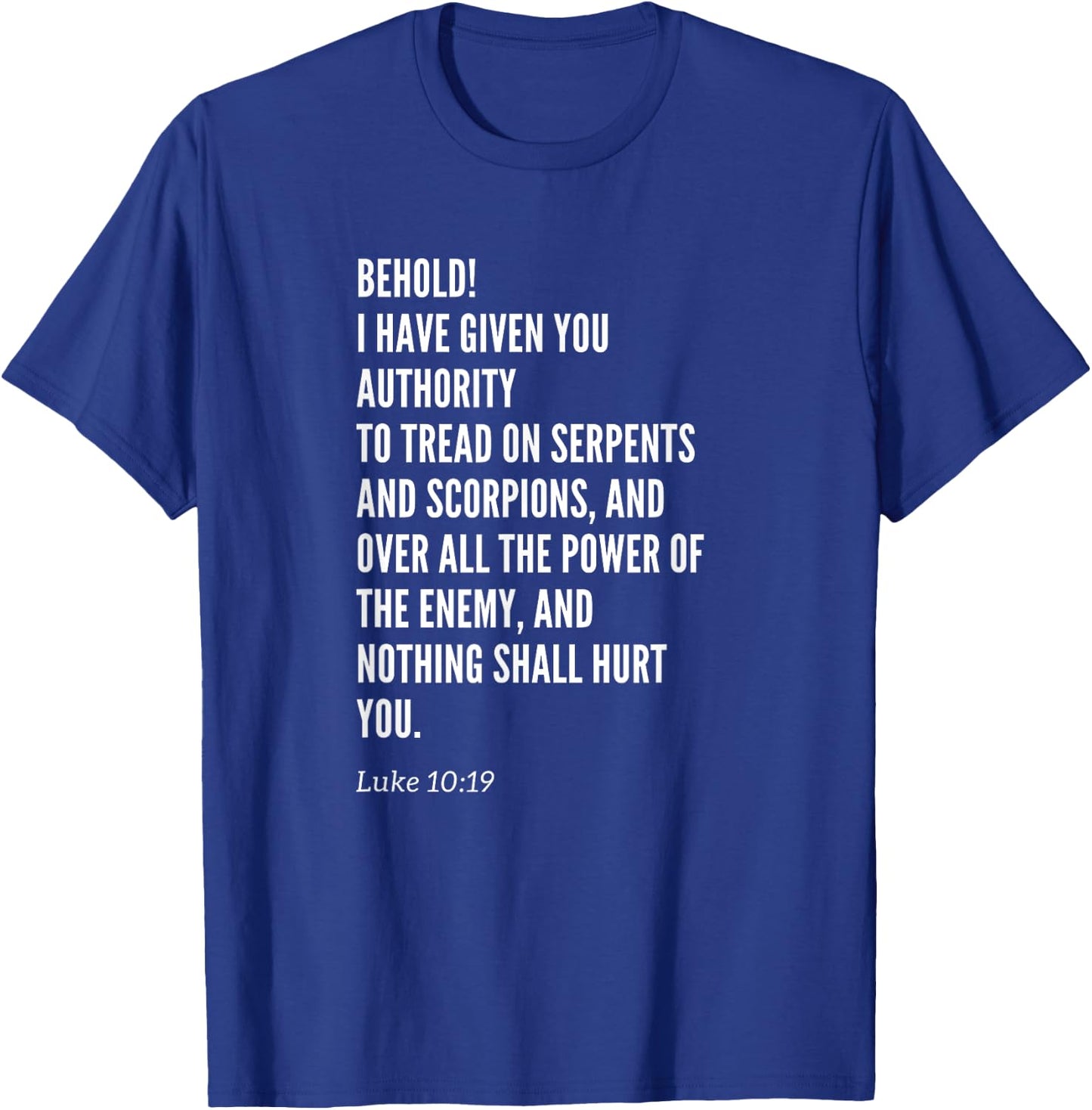 Christian Girls Boys Luke Ten Nineteen T-Shirt - T-Shirt | Royal