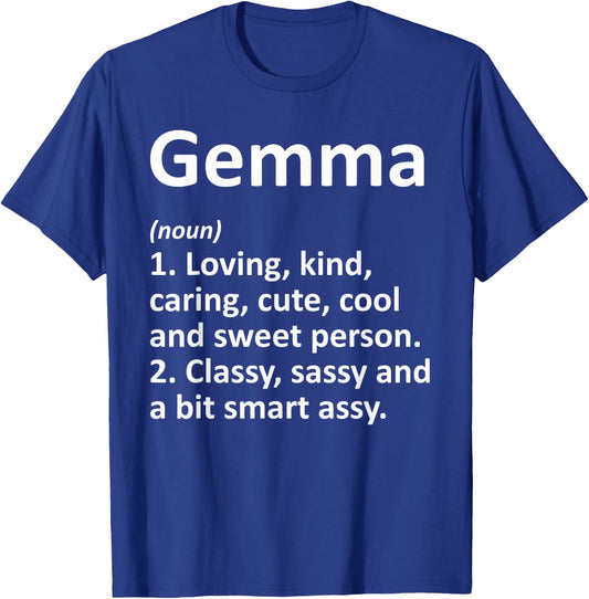 GEMMA Definition Personalized Name Funny Birthday Gift T-Shirt - T-Shirt | Royal