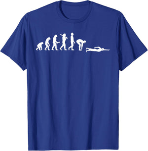 Funny Swimming Evolution Gift Swimmers T-Shirt - T-Shirt | Royal