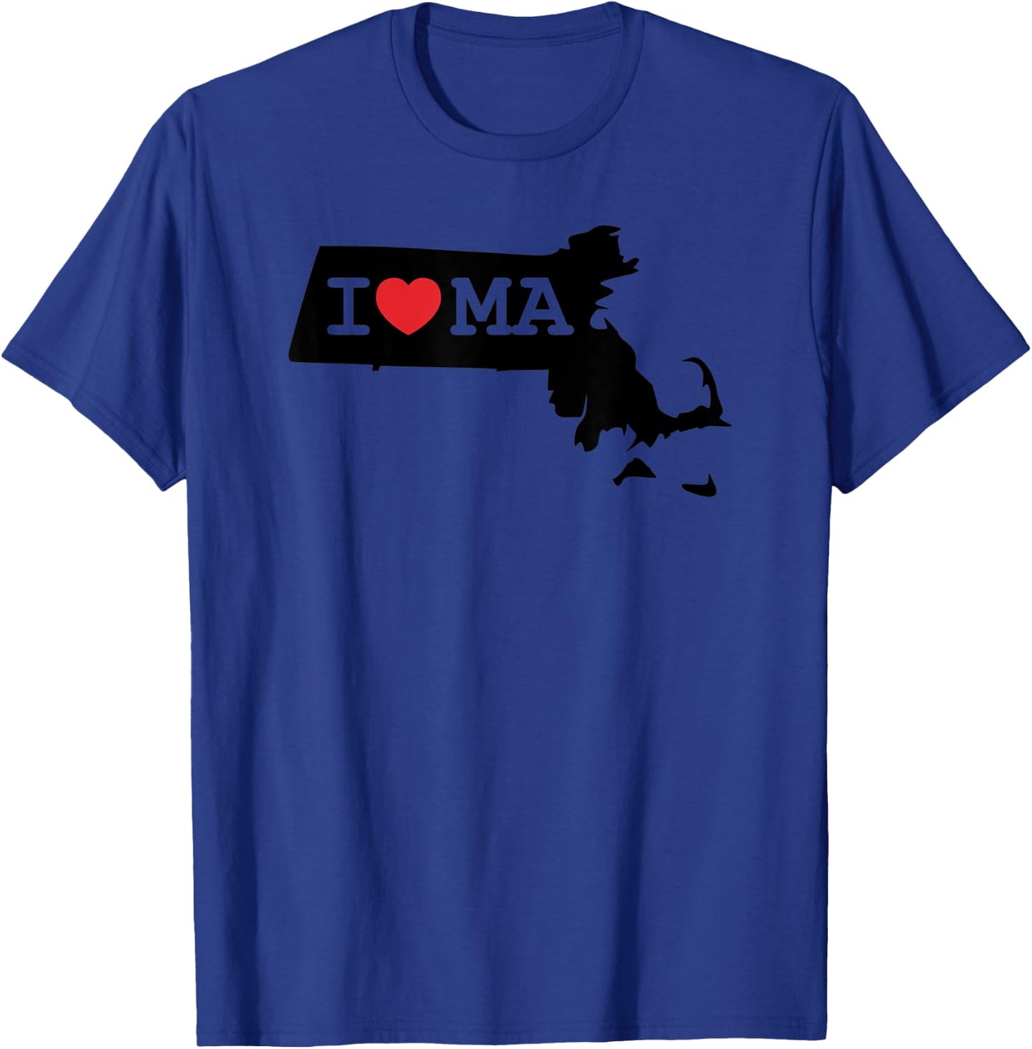 I Heart MA Love Boston Massachusetts Silhouette Art Gift T-Shirt - T-Shirt | Royal