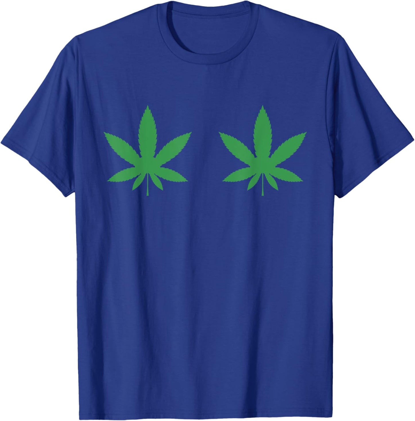 Funny Marijuana Boobs Cannabis Weed Leaf T-Shirt - T-Shirt | Royal