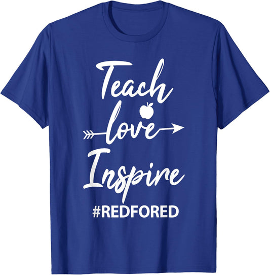 Teach Love Inspire Teacher Red For Ed T-Shirt - T-Shirt | Royal