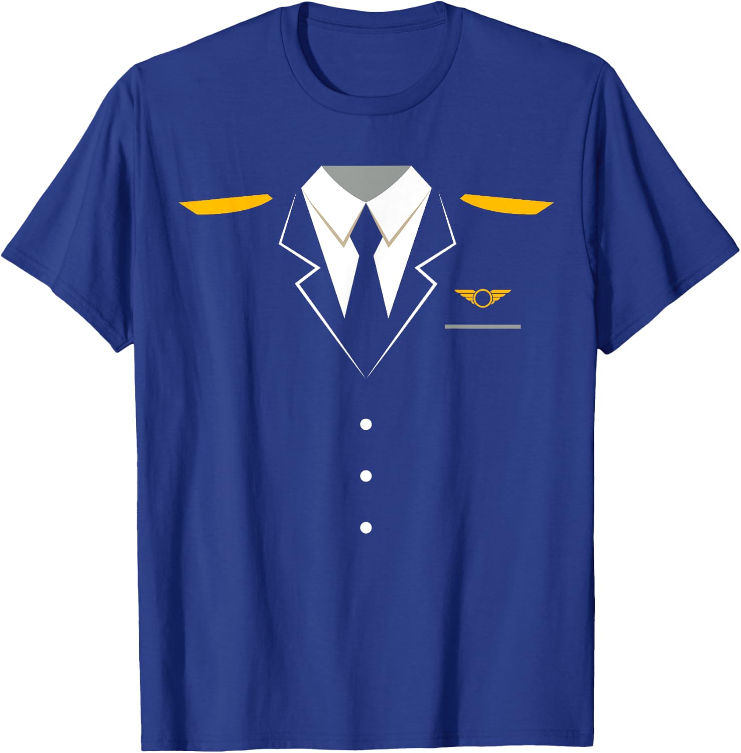 Airplane Pilot Uniform | Halloween Captain T-Shirt - T-Shirt | Royal