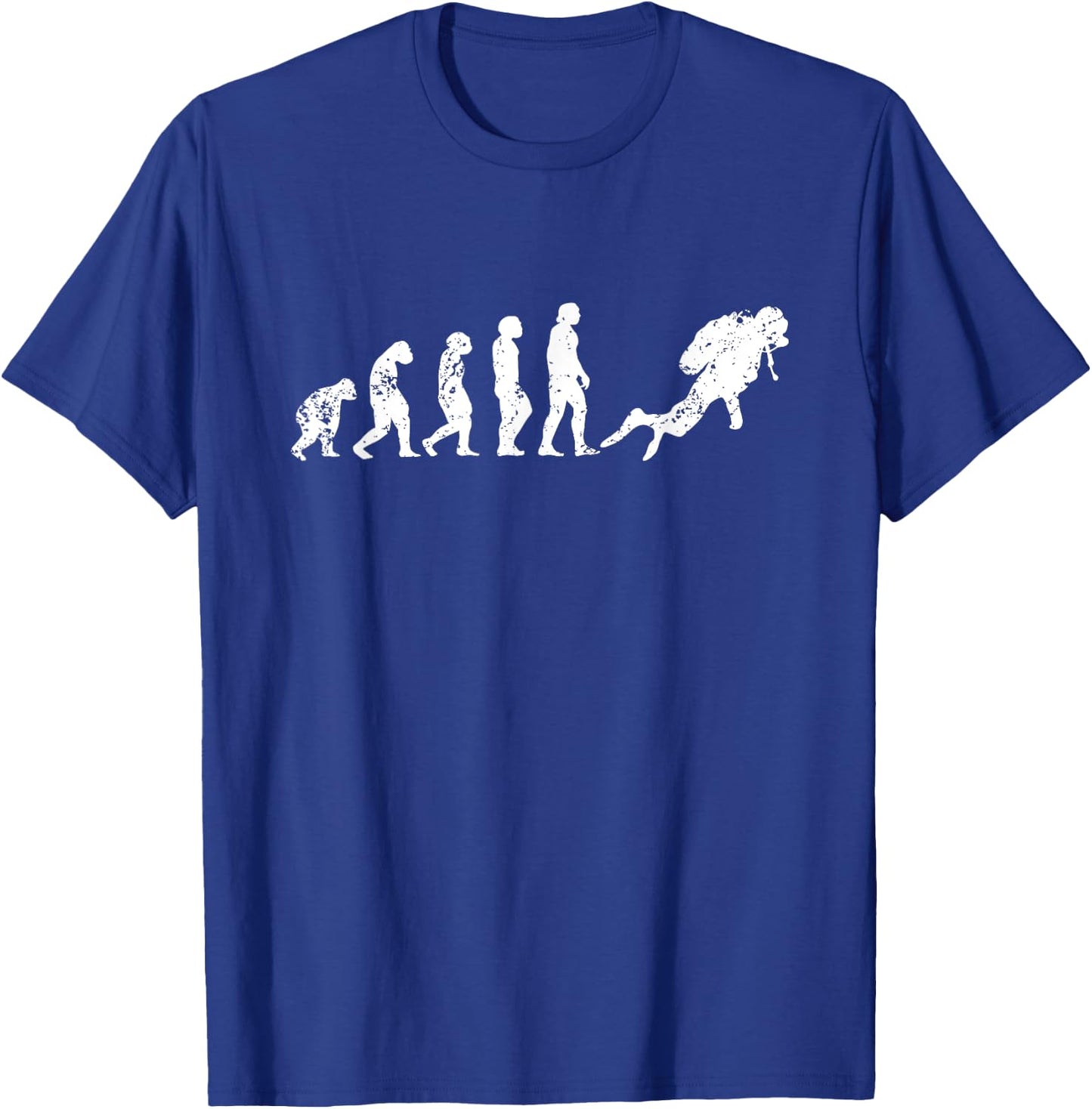 Evolution Of Scuba Diving Funny Monkey Ape Sea Dive Of Man T-Shirt - T-Shirt | Royal