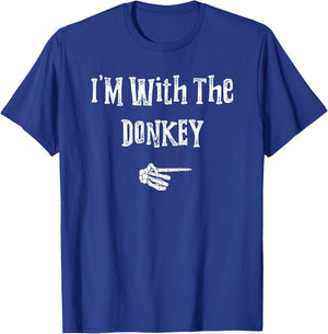 Funny Last Minute Lazy Halloween Shirts I'm With Donkey Halloween Costume Funny Couples Matching T-Shirt - T-Shirt | Royal