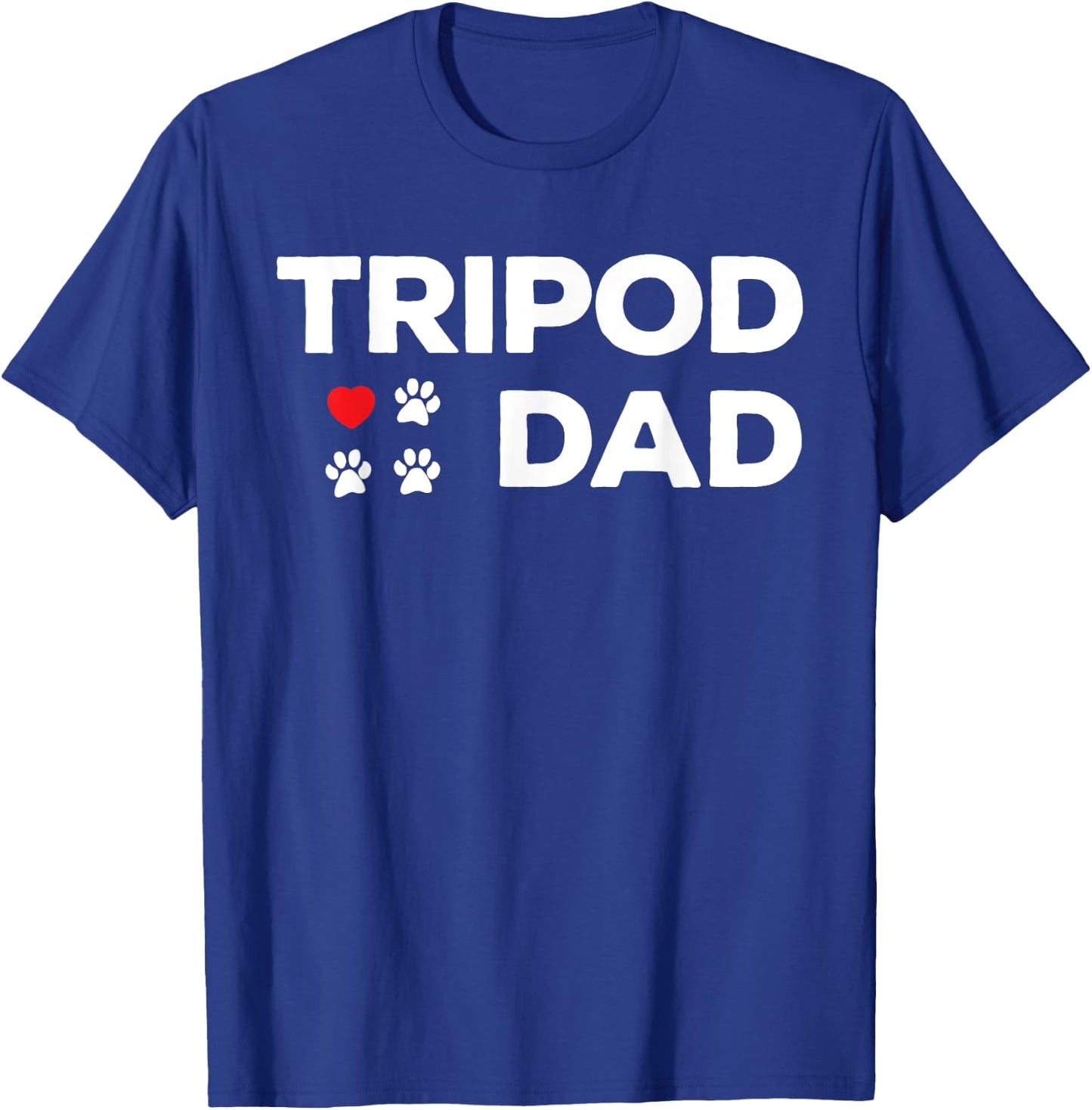 Tripod Dad 3-Legged Dog Paw Amputee Love and Hearts Men T-Shirt - T-Shirt | Royal