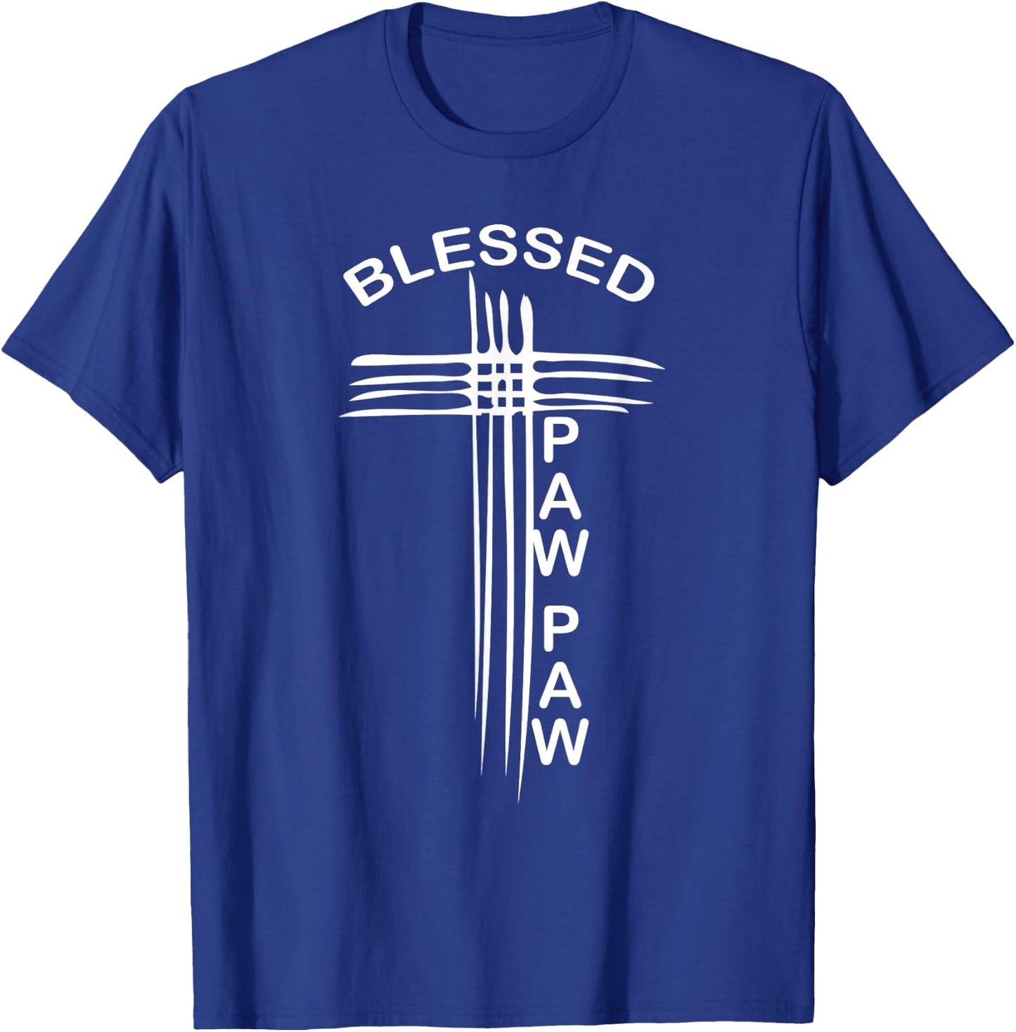 Blessed Paw Paw Grandpa Christian Cross Religious T-Shirt - T-Shirt | Royal