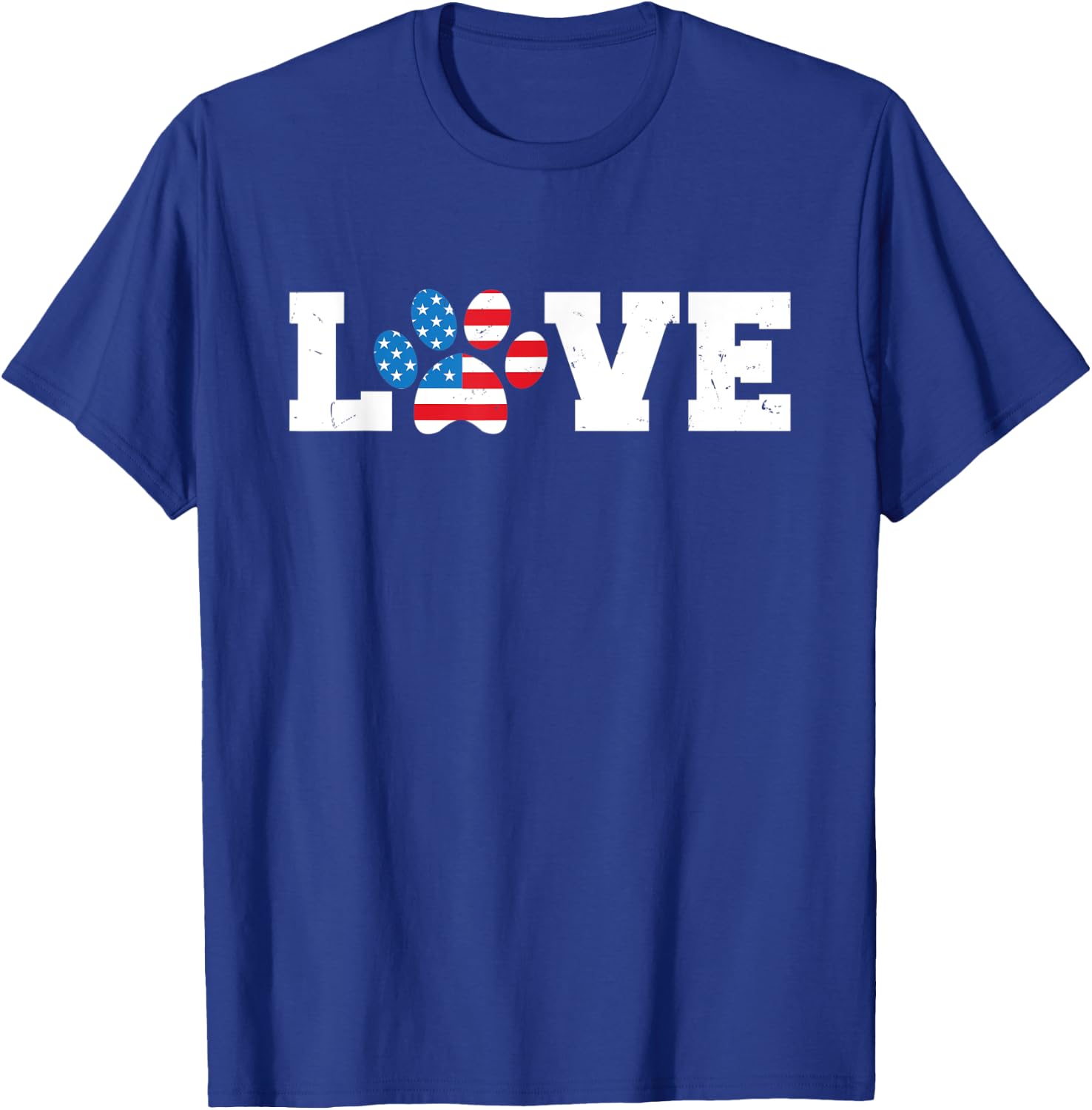 Vintage Love USA Dog Paw 4th of July Patriot Dogs Owner Gift Kids Men T-Shirt - T-Shirt | Royal