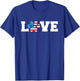 Vintage Love USA Dog Paw 4th of July Patriot Dogs Owner Gift Kids Men T-Shirt - T-Shirt | Royal