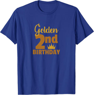Golden 2nd Birthday Two Year Old Special Occasion T-Shirt - T-Shirt | Royal