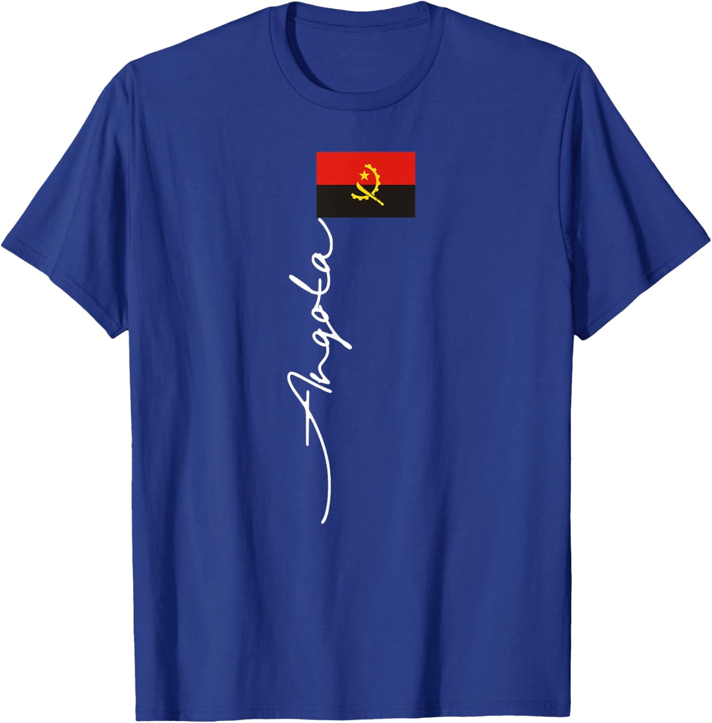 Angola Signature Flag Pole Patriotic Design T-Shirt - T-Shirt | Royal