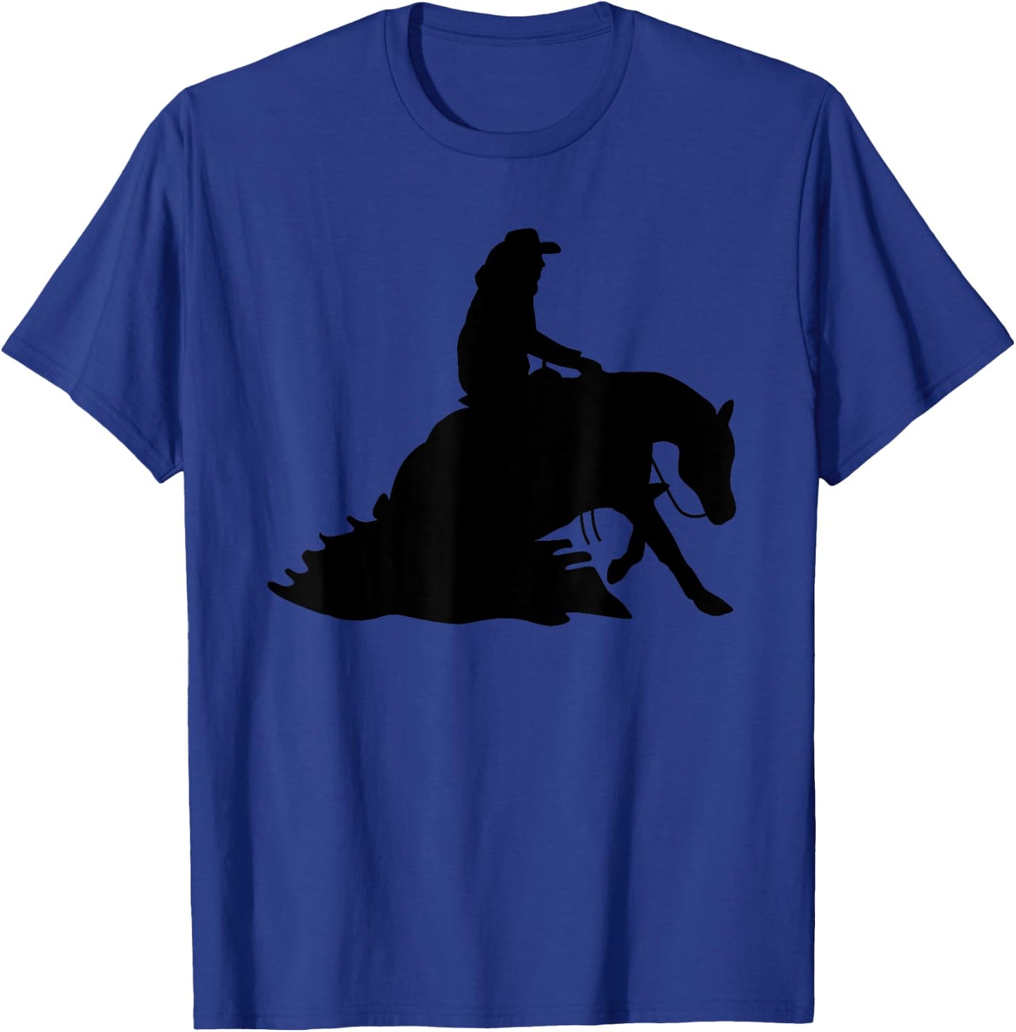 Silhouette Reining Horse Show Rider Cowboy Horseback Riding T-Shirt - T-Shirt | Royal