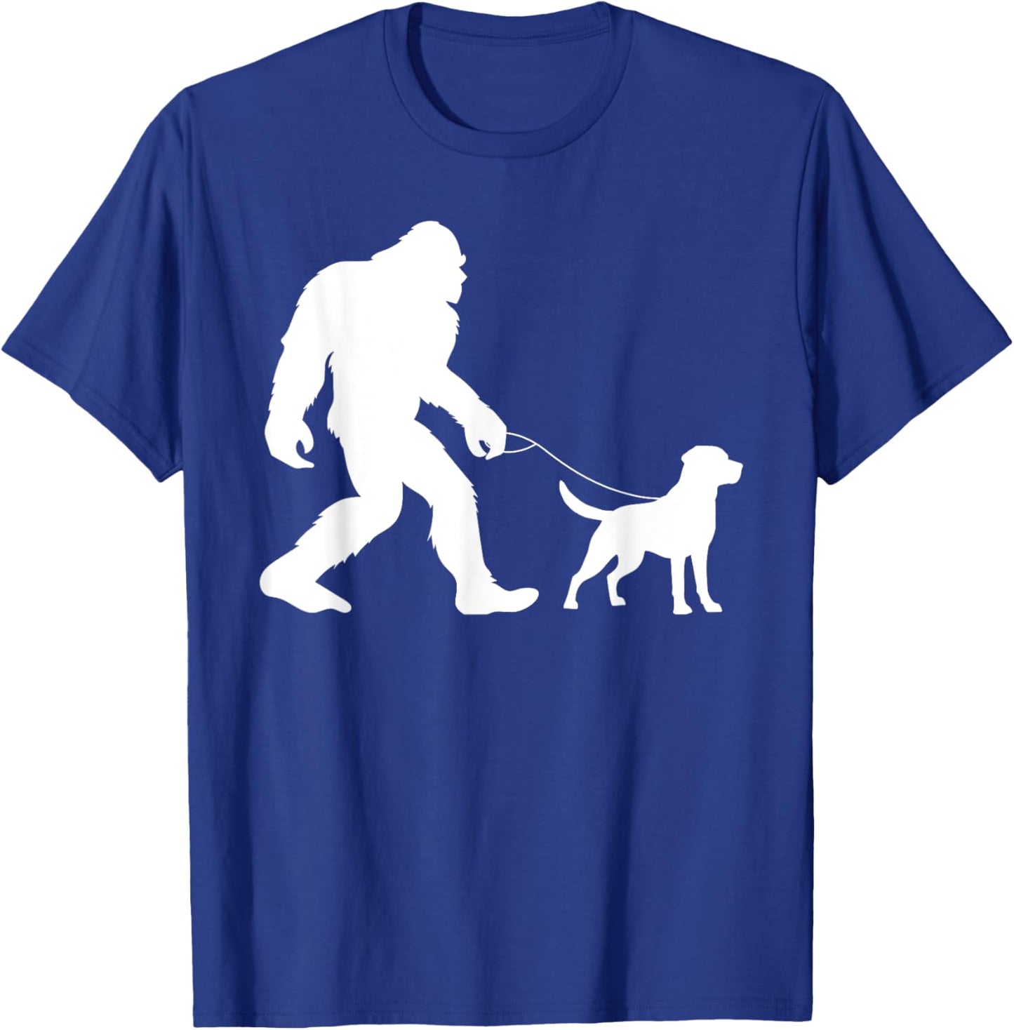 Fun Bigfoot Sasquatch Walking Labrador Retriever Gag Gift T-Shirt - T-Shirt | Royal