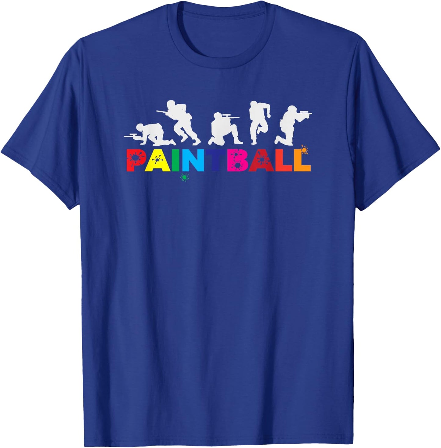 Cool Retro Paintball Player Splatter Paintball Gift T-Shirt - T-Shirt | Royal