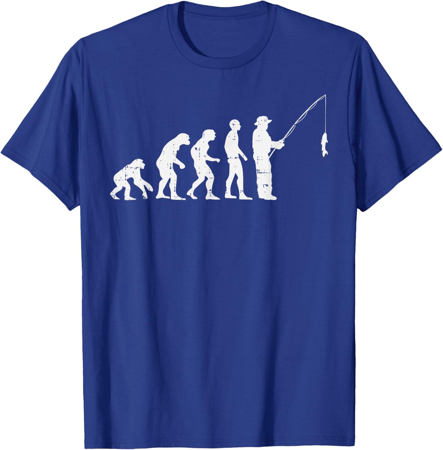Evolution Of Man Fishing Funny Angling Fisherman Angler Gift T-Shirt - T-Shirt | Royal