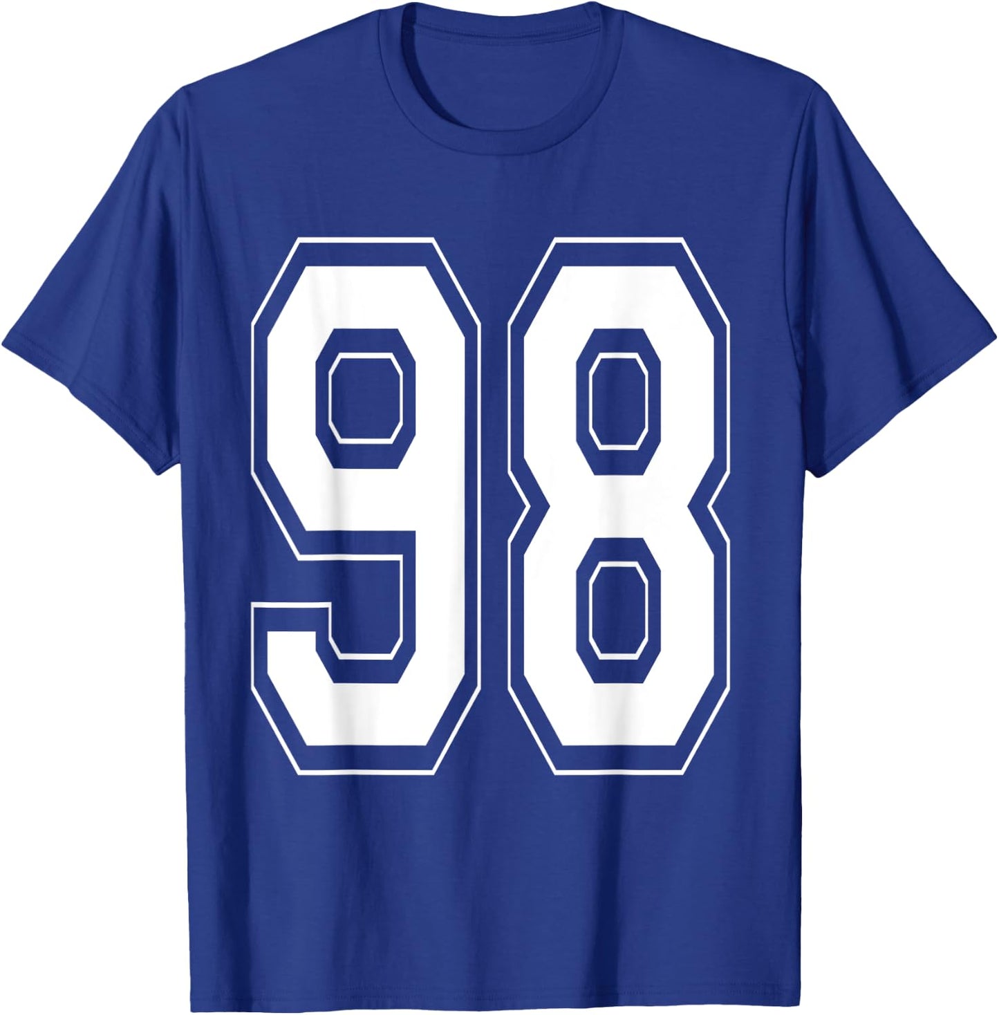 Number 98 Baseball Football Soccer Numbered Jersey T-Shirt - T-Shirt | Royal