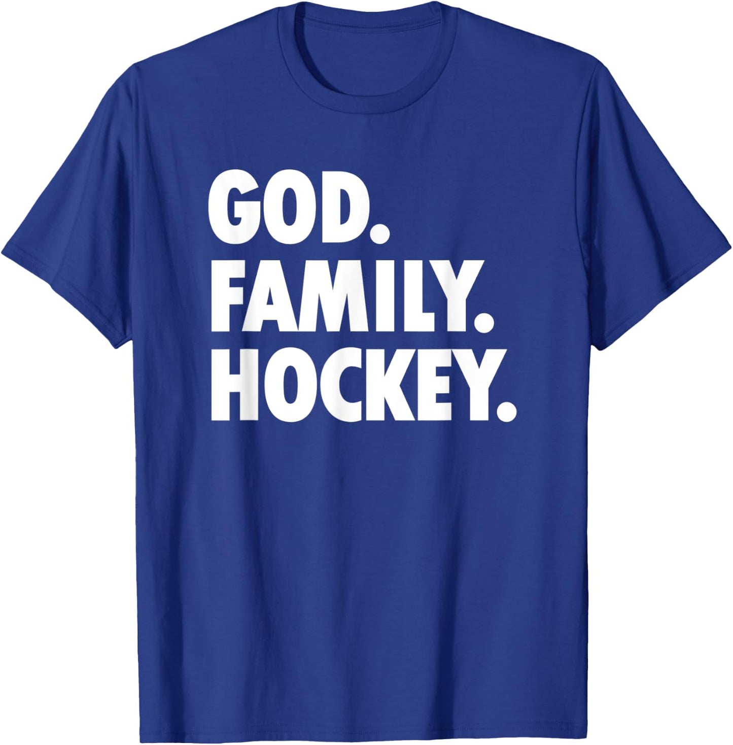 God Family Hockey - Novelty Faith T-Shirt - T-Shirt | Royal