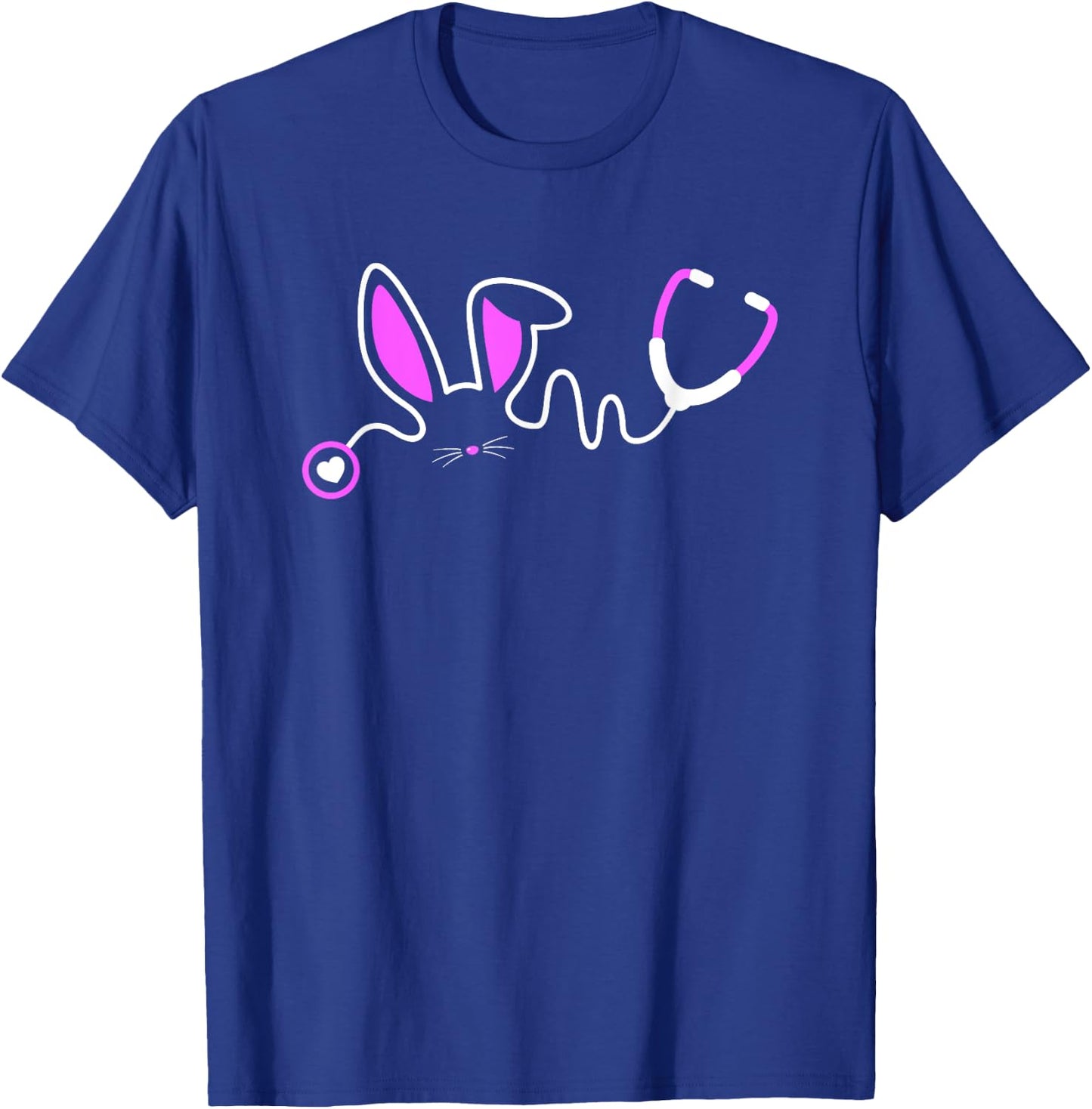 Stethoscope Easter Bunny T Shirt Nurse Doctor Egg Ears Funny T-Shirt - T-Shirt | Royal