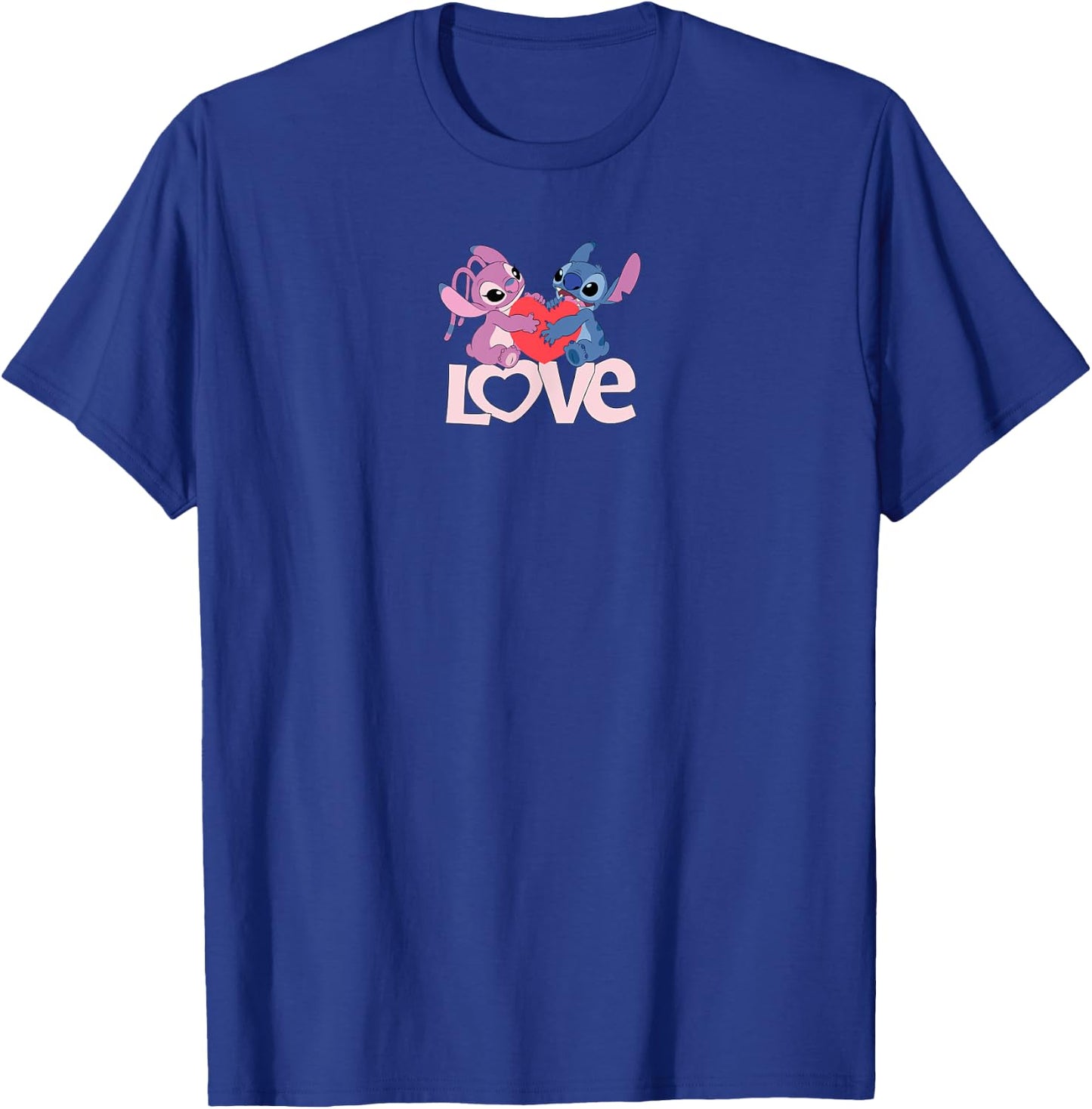 Amazon Essentials Stitch and Angel Love Valentine's Day T-Shirt - T-Shirt | Royal