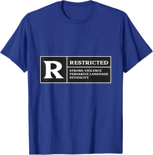 Restricted Rated R Rating Movie Lover T-Shirt - T-Shirt | Royal
