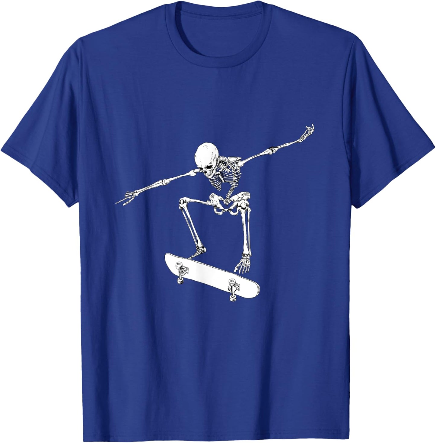 Halloween Skateboard Shirt Boy Skateboarding Men Skeleton T-Shirt - T-Shirt | Royal