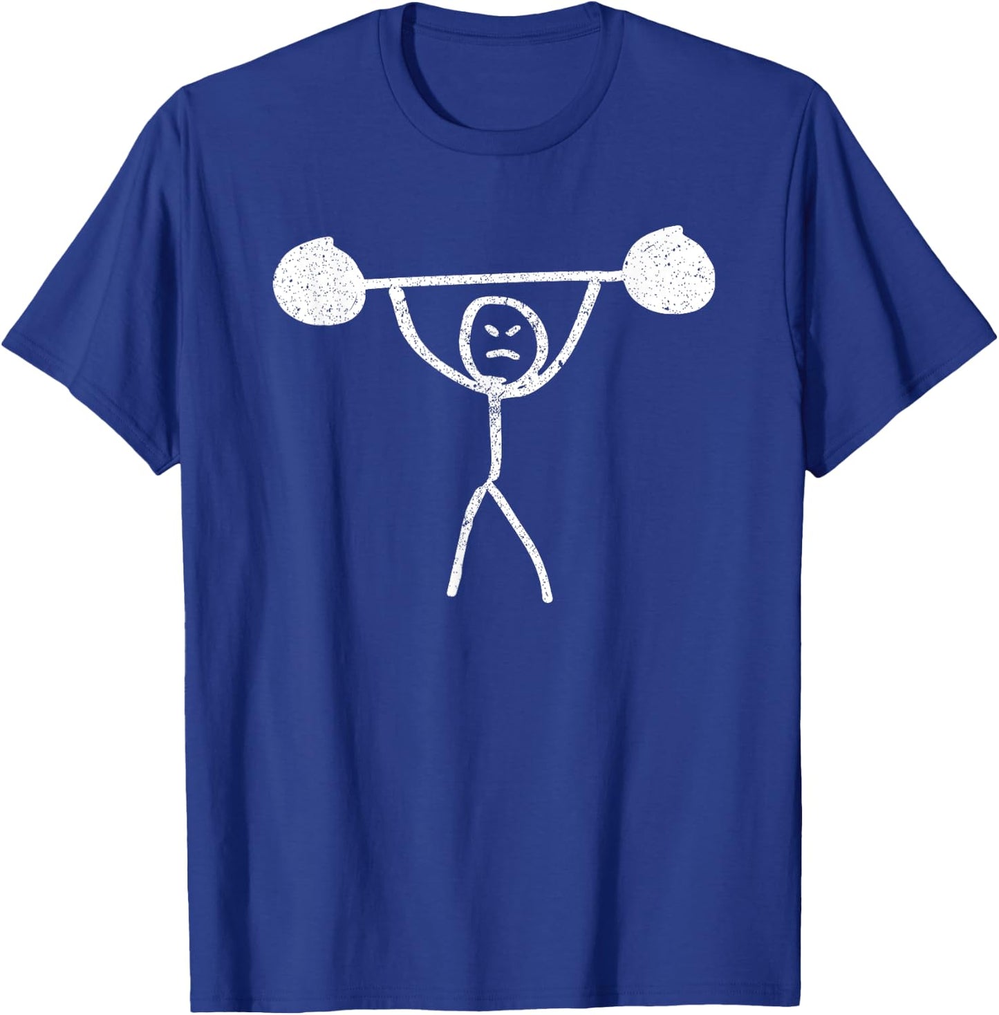 Gym Funny Fitness Stickman Weight Lifting Squat Men Women T-Shirt - T-Shirt | Royal