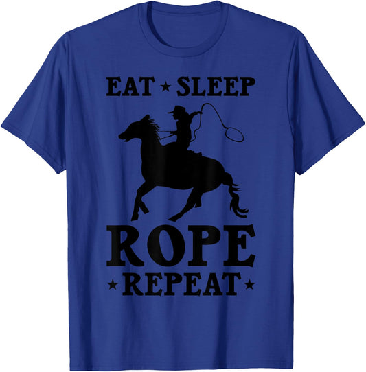Funny Rodeo Gift Women Boys Girls Cool Horse Roping T-Shirt - T-Shirt | Royal