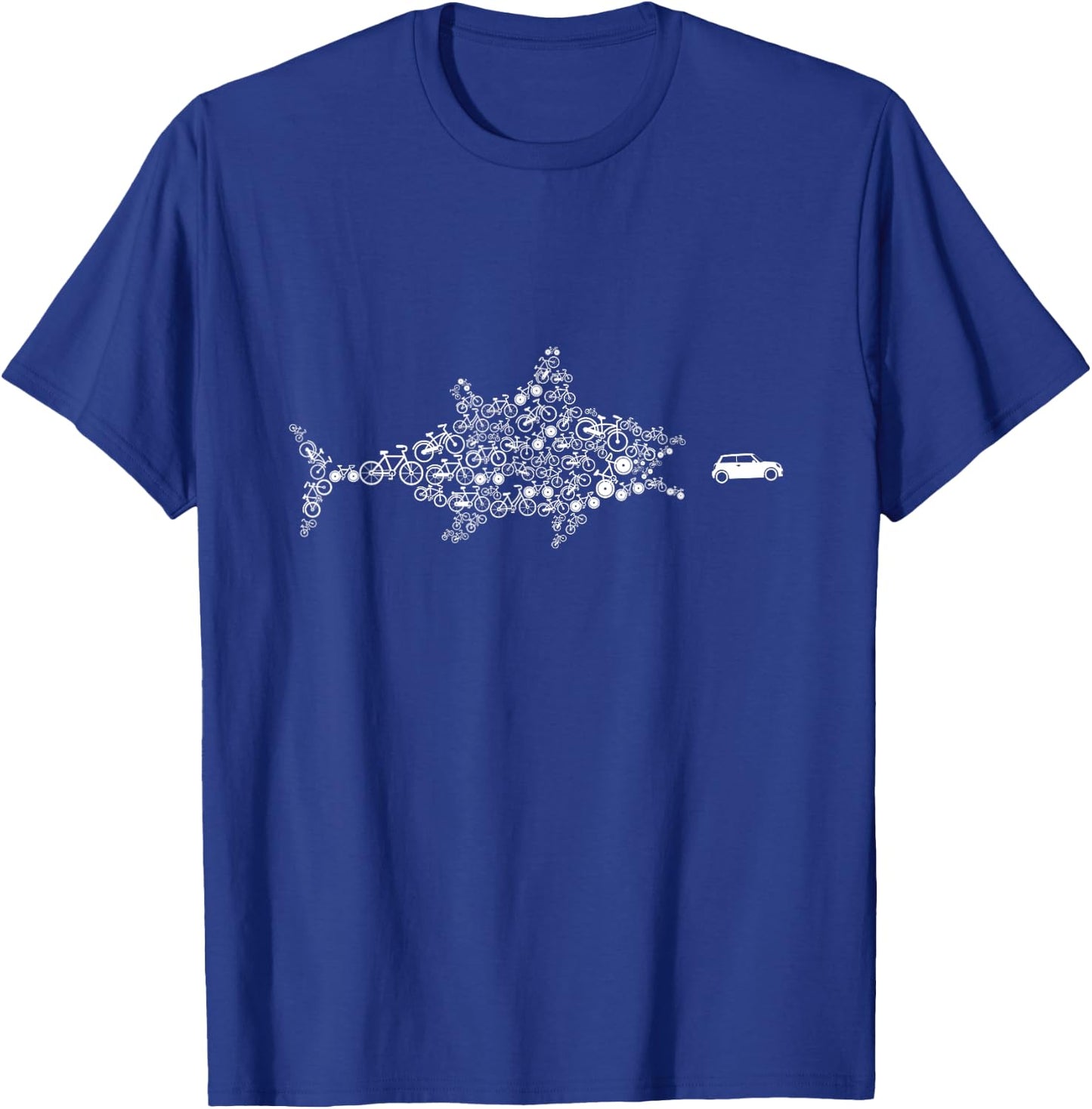 Bicycle Fish Car Biking Cycling Ride Bike Cyclist BMX Gift T-Shirt - T-Shirt | Royal
