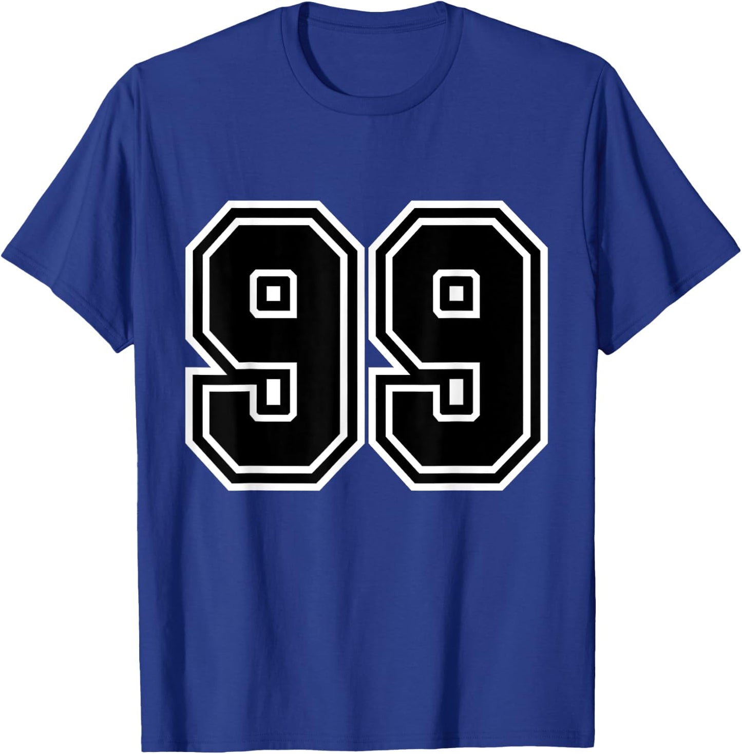 Number #99 Black Varsity Number T-Shirt - T-Shirt | Royal