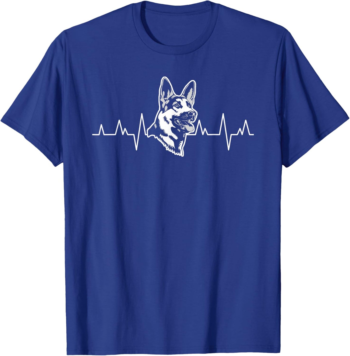 German Shepherd Heartbeat ECG Electrocardiogram T-Shirt - T-Shirt | Royal