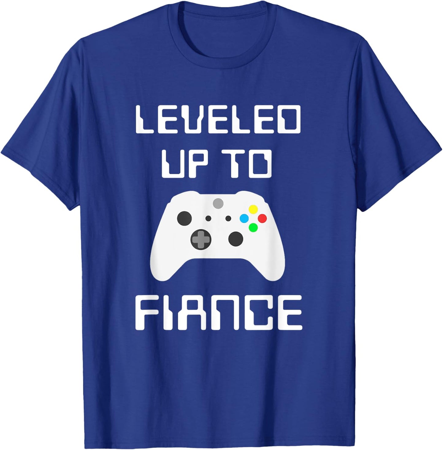 Leveled Up To Fiance Funny Fiance Gift From Friend To Fiance T-Shirt - T-Shirt | Royal