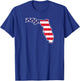 Florida USA Flag State Outline Patriotic American Women Kids Men T-Shirt - T-Shirt | Royal