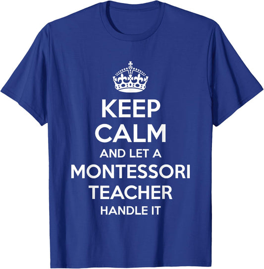 MONTESSORI TEACHER Gift Funny Job Title Profession Birthday Women Girls Kids T-Shirt - T-Shirt | Royal