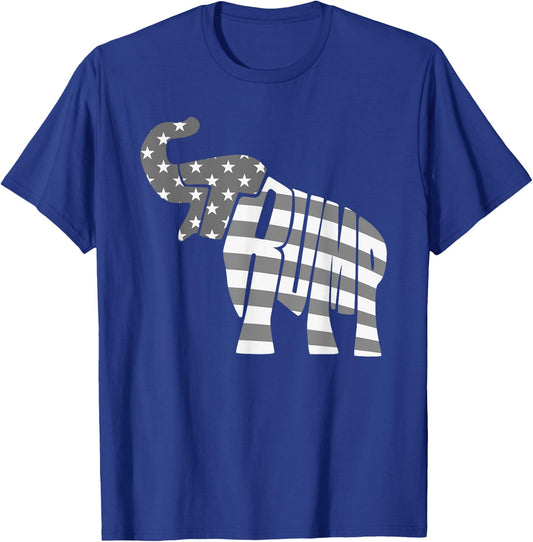 Cute Trump Gift | Proud American Flag Elephant Women T-Shirt - T-Shirt | Royal