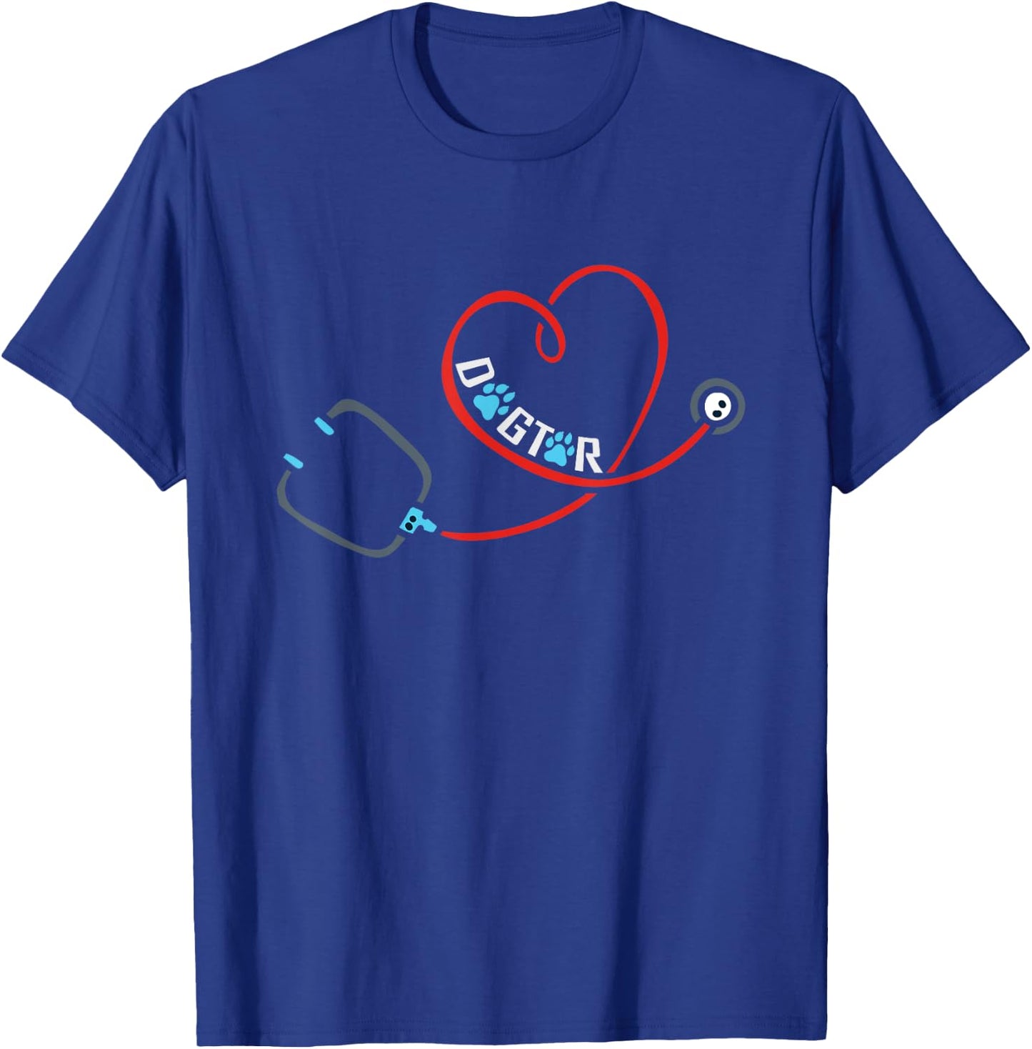 Dog Doctor Stethoscope and Veterinarian Dogtor T-Shirt - T-Shirt | Royal