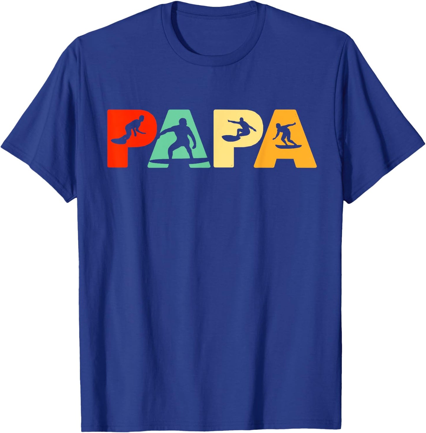 Surf Dad, Retro Dad Surf Father Gift T-Shirt - T-Shirt | Royal