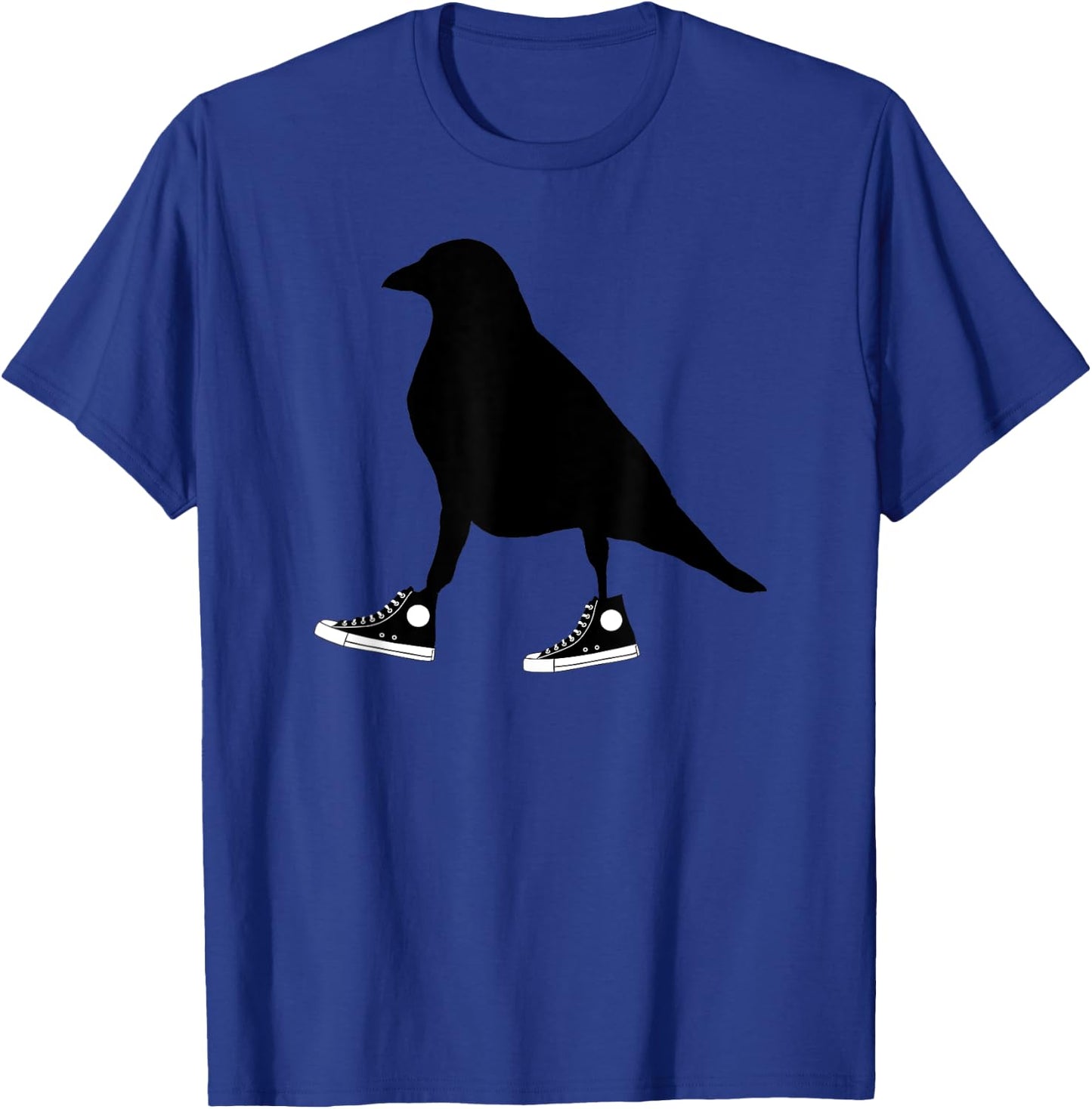 Funny Crow In Tennis Shoes Ornithology Novelty Bird Design T-Shirt - T-Shirt | Royal