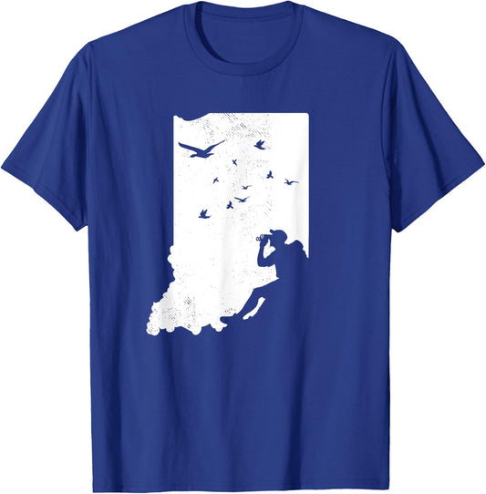 Indiana Bird Watching Design Birding Binoculars Birdwatcher T-Shirt - T-Shirt | Royal