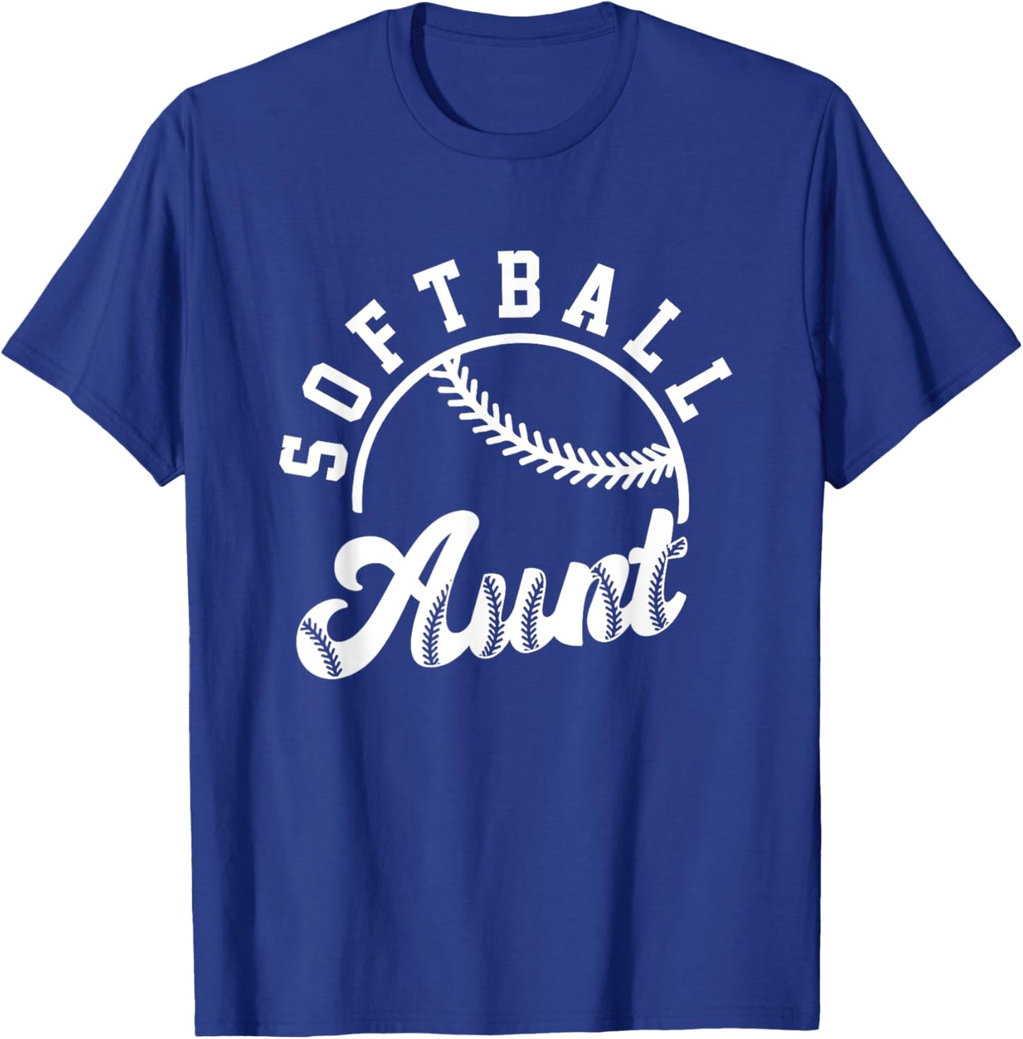 Retro Vintage Softball Aunt Love Baller Gameday Matching T-Shirt - T-Shirt | Royal