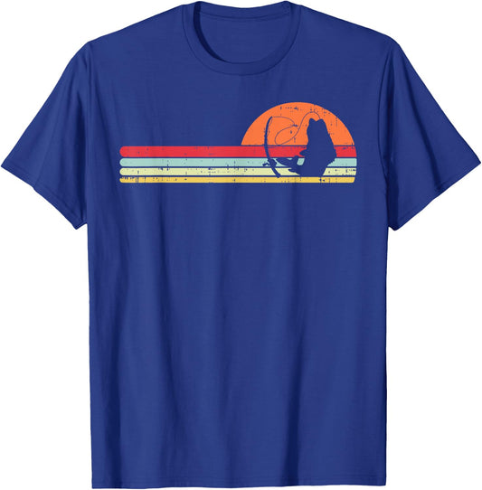 Fish Fishing Rod Sunset Retro Angling Fisherman Angler Gift T-Shirt - T-Shirt | Royal