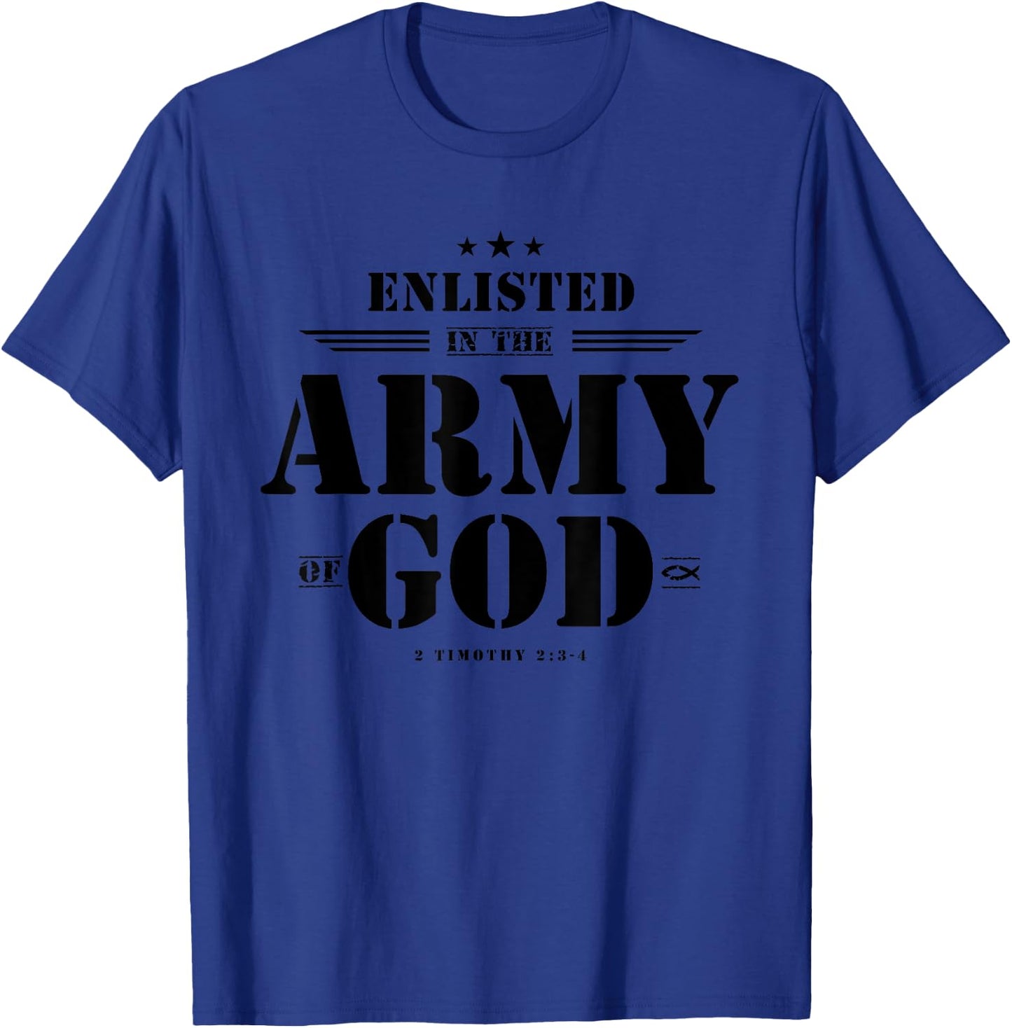 Christian Gifts Religious Bible Verse Scriptures God's Army T-Shirt - T-Shirt | Royal