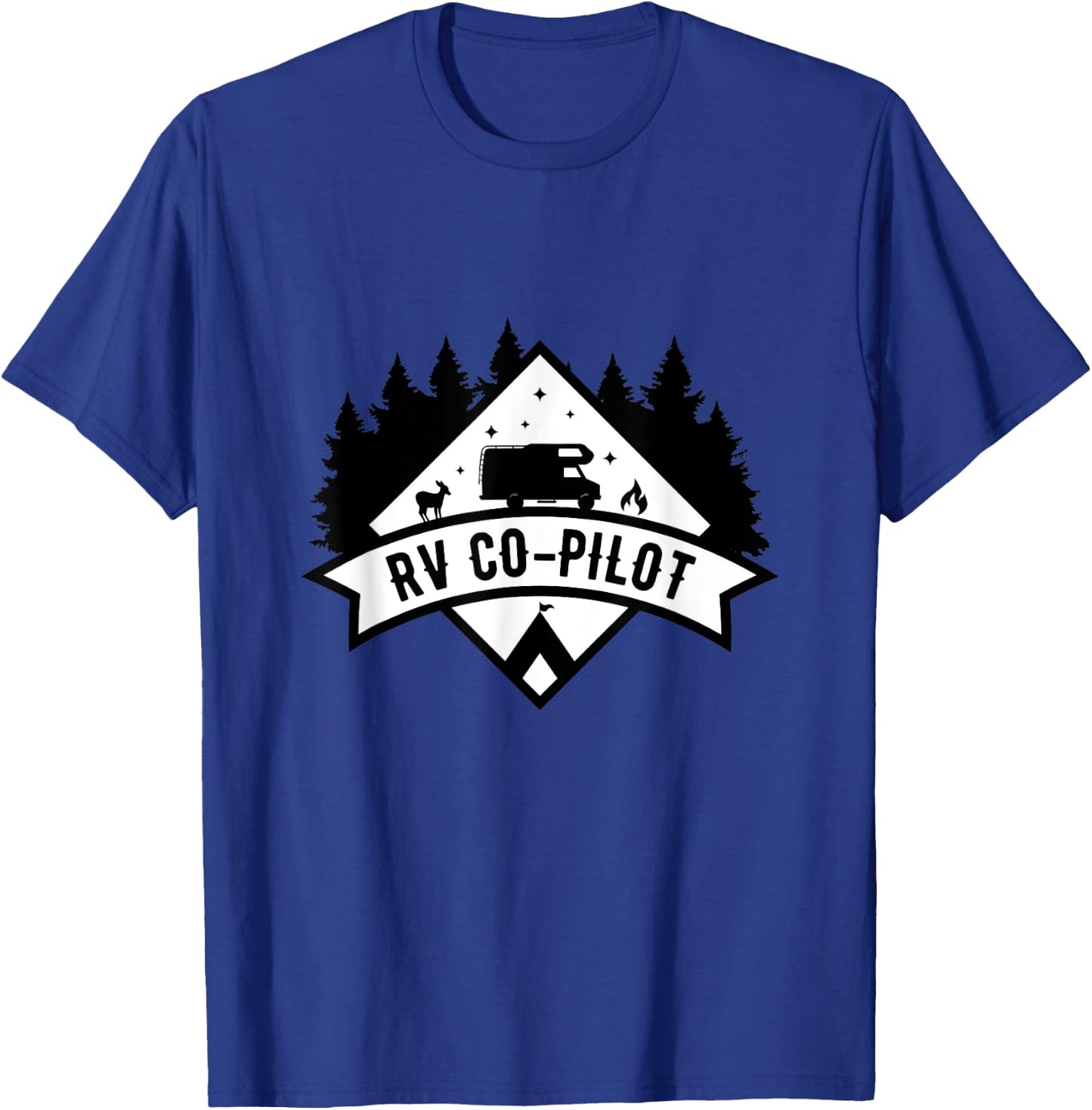 Motorhome Men Women Travel Vacation Present RV Co-Pilot T-Shirt - T-Shirt | Royal