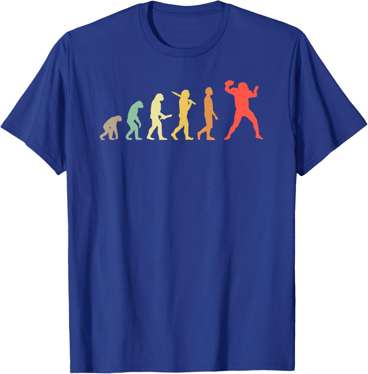 Retro American Football Evolution Gift Football Players T-Shirt - T-Shirt | Royal