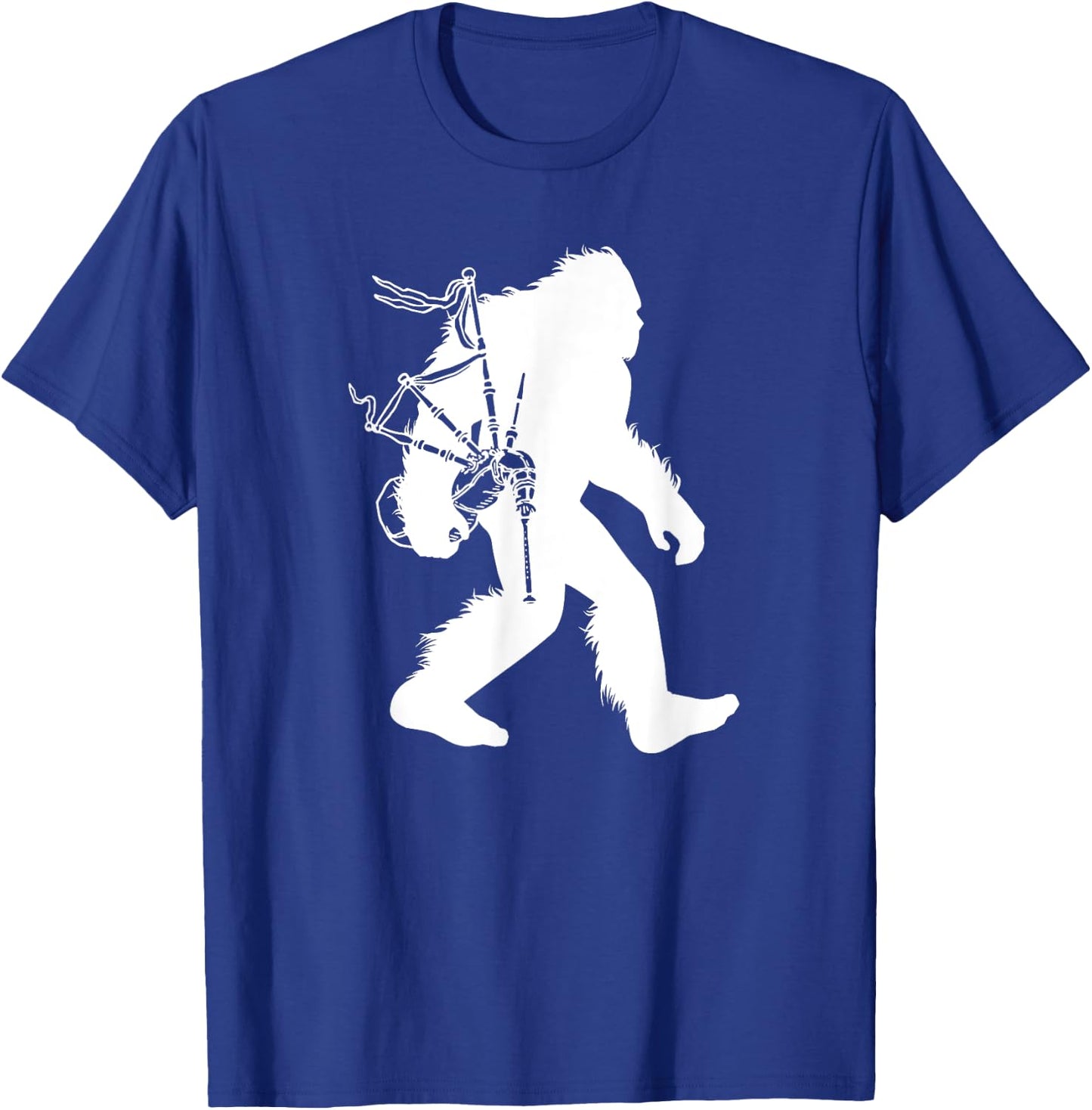 Bigfoot Bagpipes Irish Cryptid Scottish Sasquatch Bagpiper T-Shirt - T-Shirt | Royal